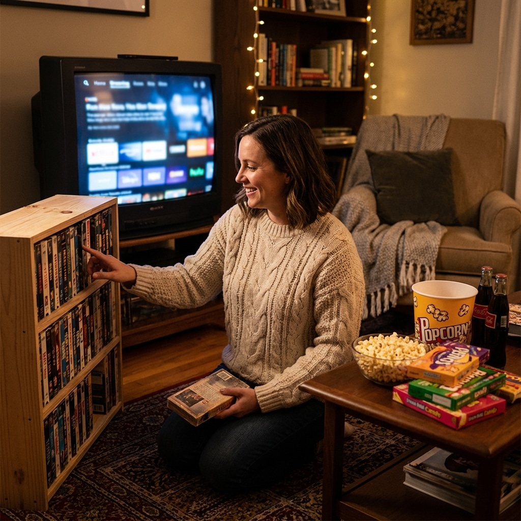 Nostalgic winter movies: how to host a ‘Blockbuster night’ at home (without buying collectibles)